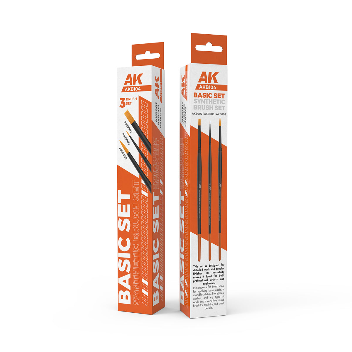 AK Interactive Basic Brushes Set (3 Brushes) | Boutique FDB