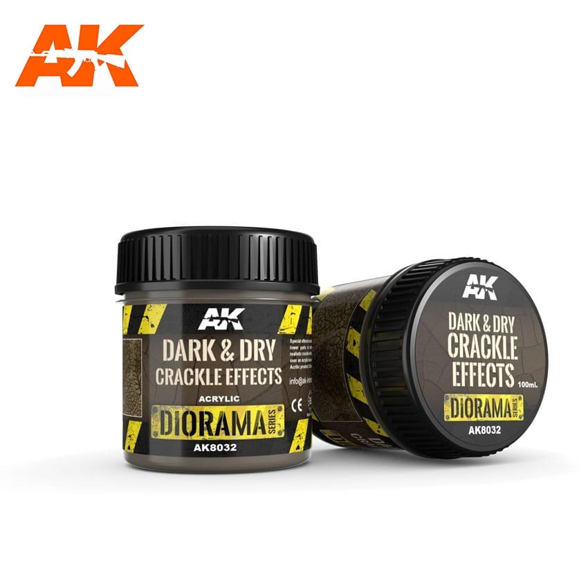 AK Interactive Dark & Dry Crackle Effects - 100ml (Acrylic) | Boutique FDB