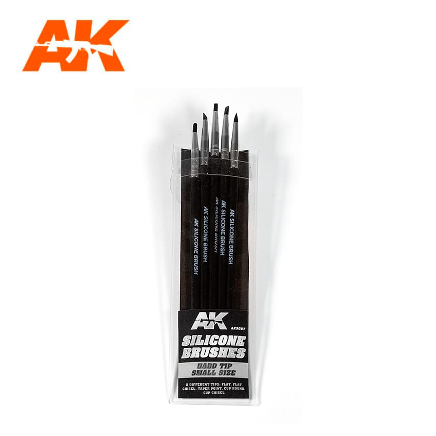 AK Interactive Silicone Brushes Hard Tip, Small - 5Pk | Boutique FDB