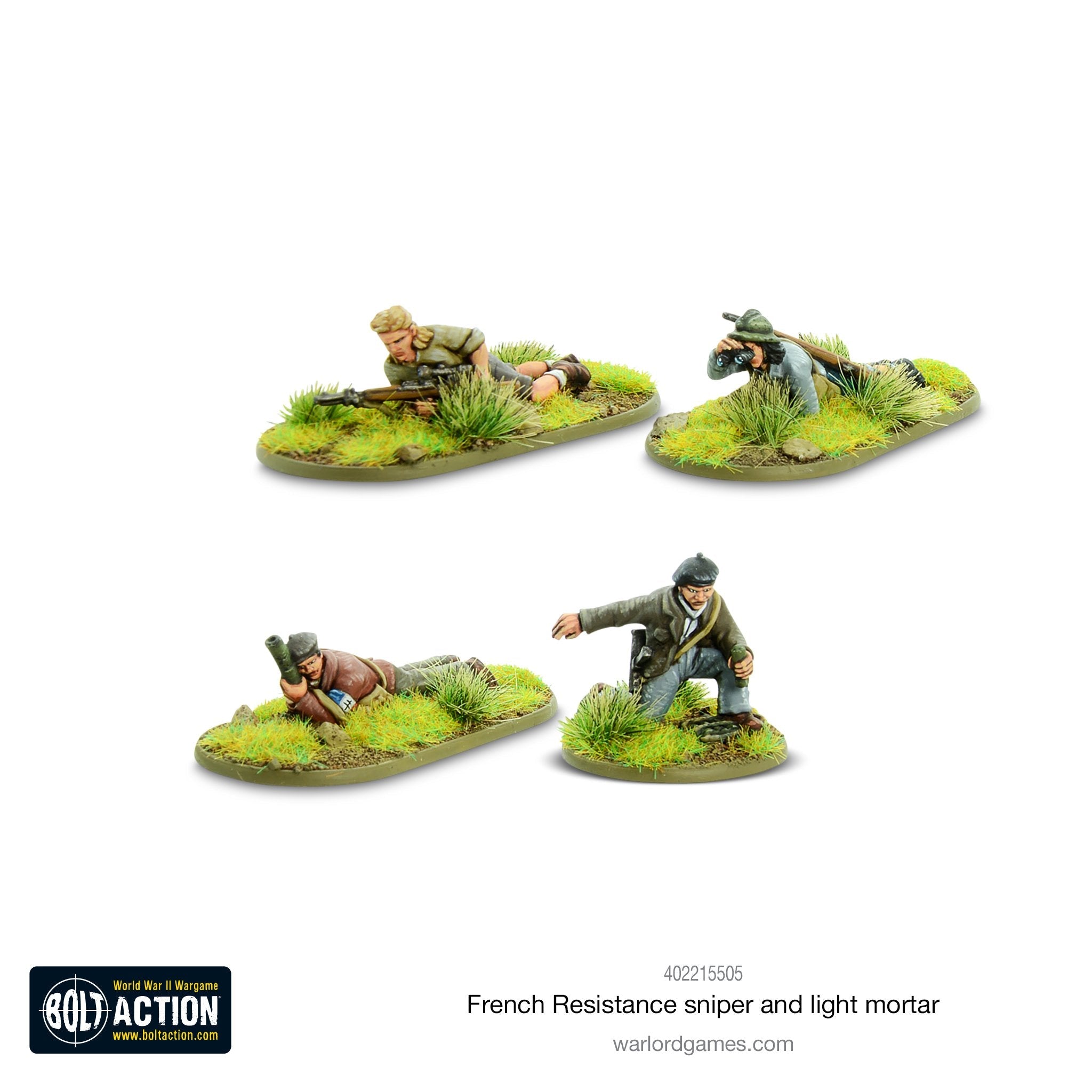 Warlord Games : French Resistance Sniper + Light Mortar Teams | Boutique FDB