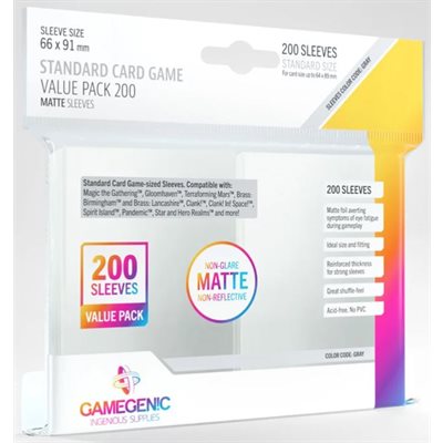 Gamegenic Sleeves: Standard Card Game Matte Sleeves - Value Pack 200 | Boutique FDB