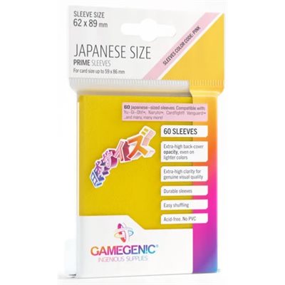 Gamegenic Sleeves : Japanese Size Matte Prime - Yellow | Boutique FDB