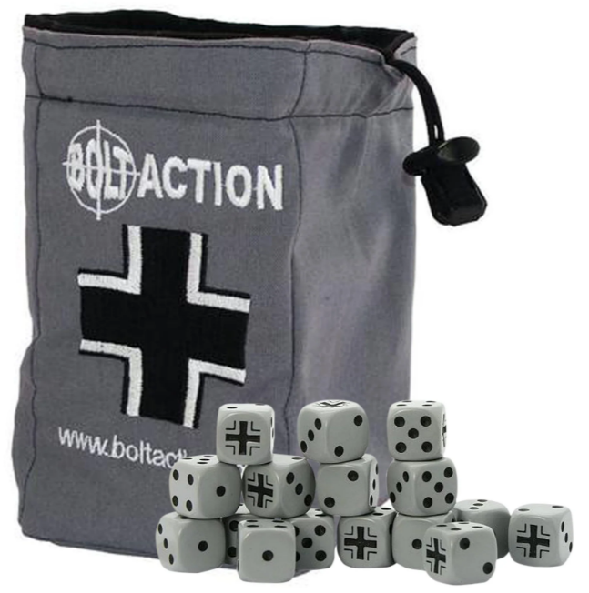 German Balkenkreuz Dice Bag (Grey) dice not include | Boutique FDB