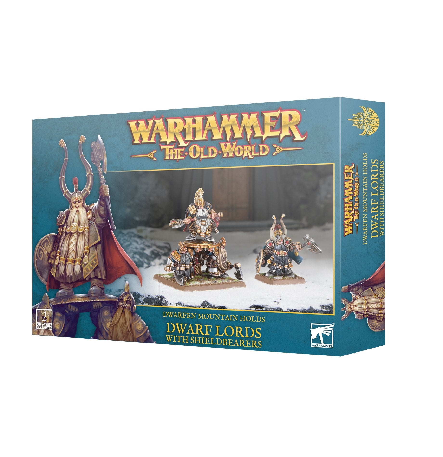 WARHAMMER : THE OLD WORLD : DWARFEN MOUNTAIN HOLDS : DWARF LORDS WITH SHELDBEARERS | Boutique FDB