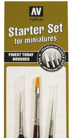 VALLEJO: SYNTHETIC BRUSH STARTER SET (3 PCS) | Boutique FDB