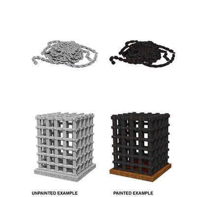 WizKids Deep Cuts Unpainted Miniatures: Cage & Chains | Boutique FDB