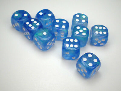 Chessex Ghostly Borealis: 36D6 Sky Blue / White | Boutique FDB