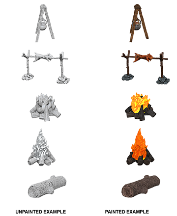 WIZKIDS UNPAINTED MINIS WV10 Camp Fire & Sitting Log | Boutique FDB