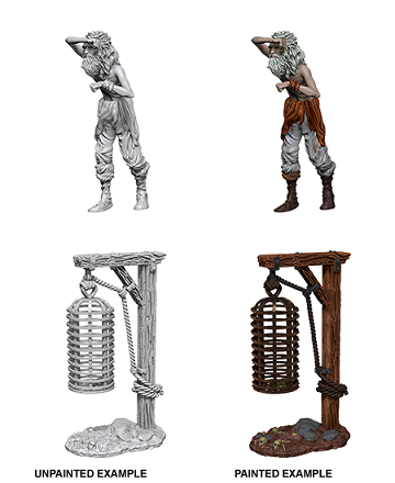 WizKids Deep Cuts Unpainted Miniatures: Hanging Cage | Boutique FDB